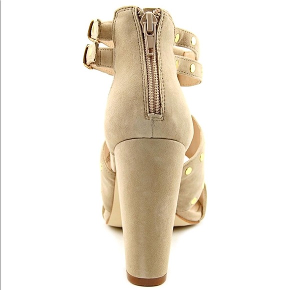 Nude Suede Gold Studs Boho Sandal - Picture 5 of 6