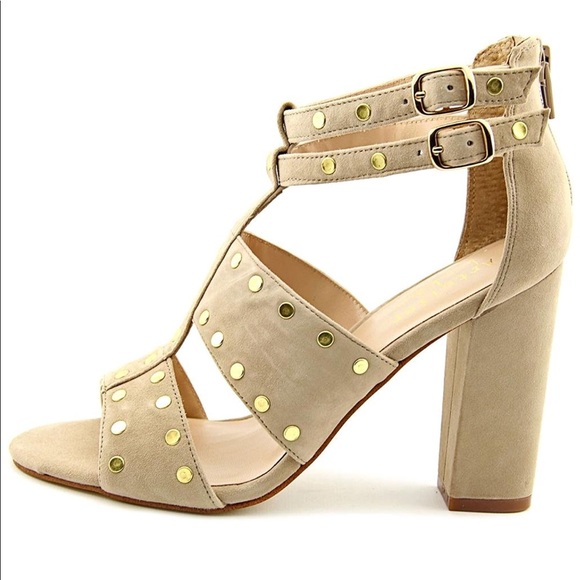 Nude Suede Gold Studs Boho Sandal - Picture 6 of 6