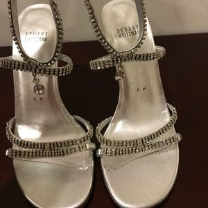 NWT Stuart Weitzman size 8 lace up BRIDAL/BLING