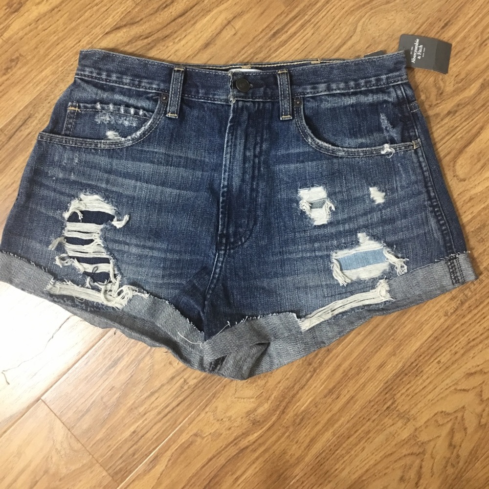 Abercrombie & Fitch Ripped Denim Shorts
