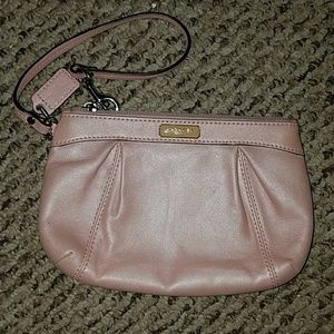 Light pearl pink Coach Wristlet