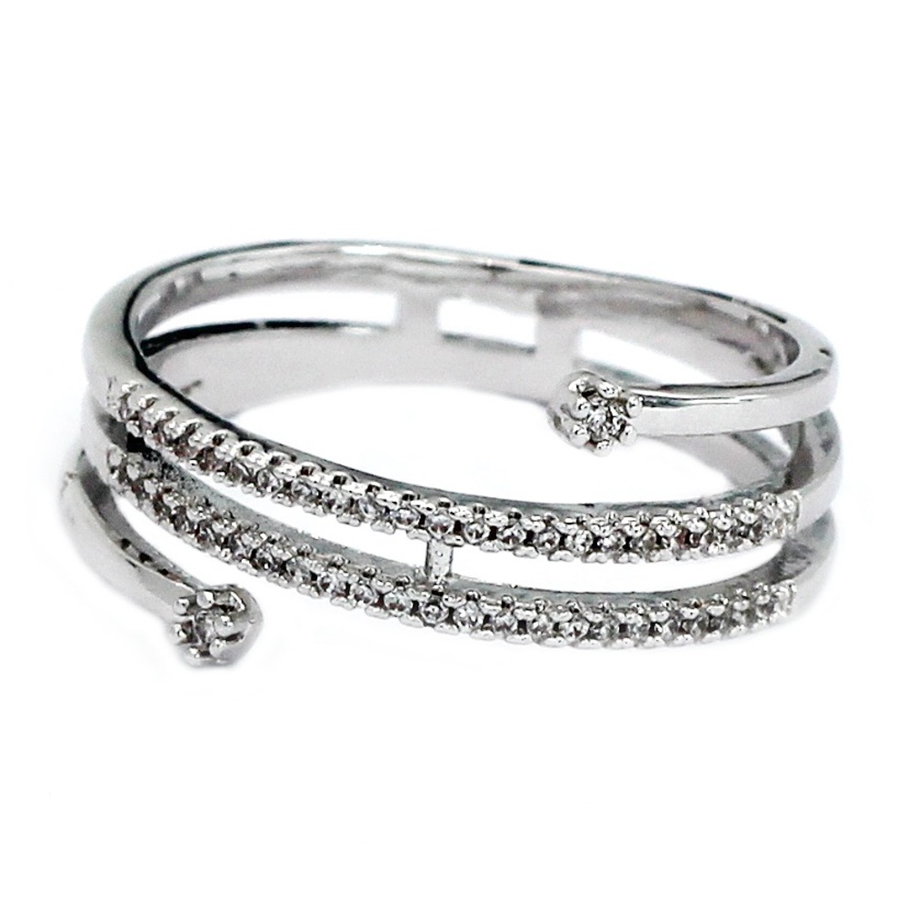 Fashion double crystal ring