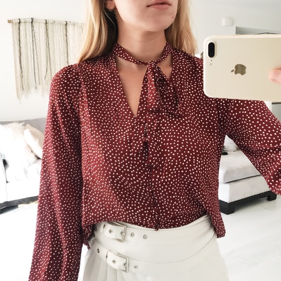 Lulus Tops - LuLu*s Burgundy Button-down