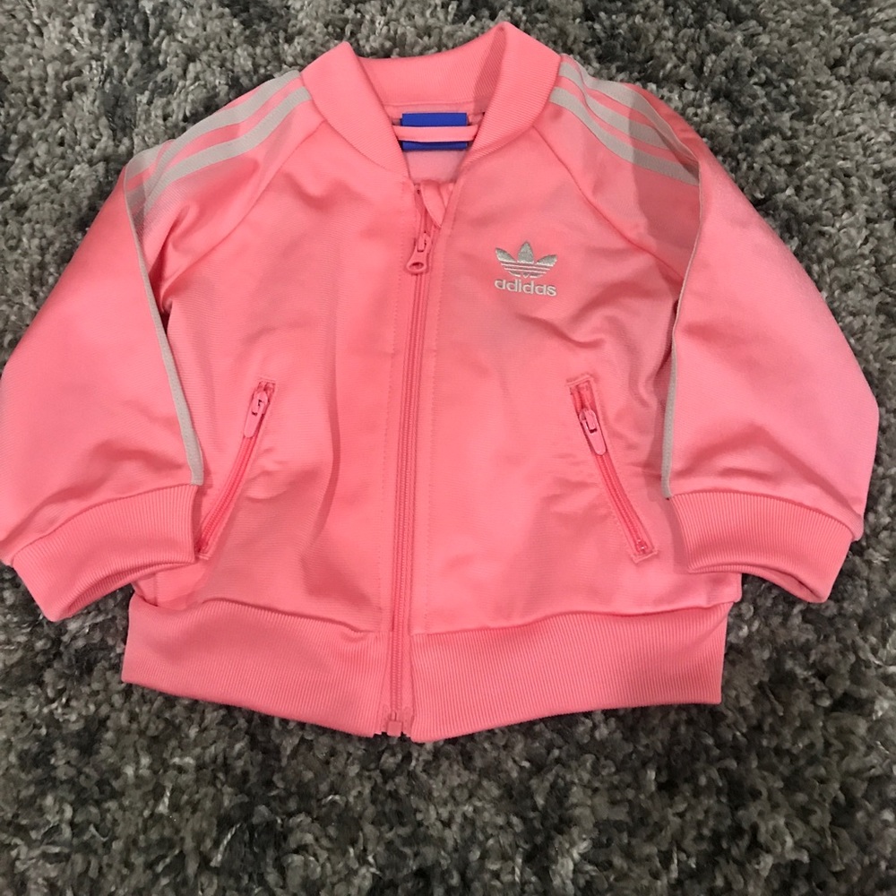 NWT PINK AND WHITE SUPERSTAR G ADIDAS JACKET