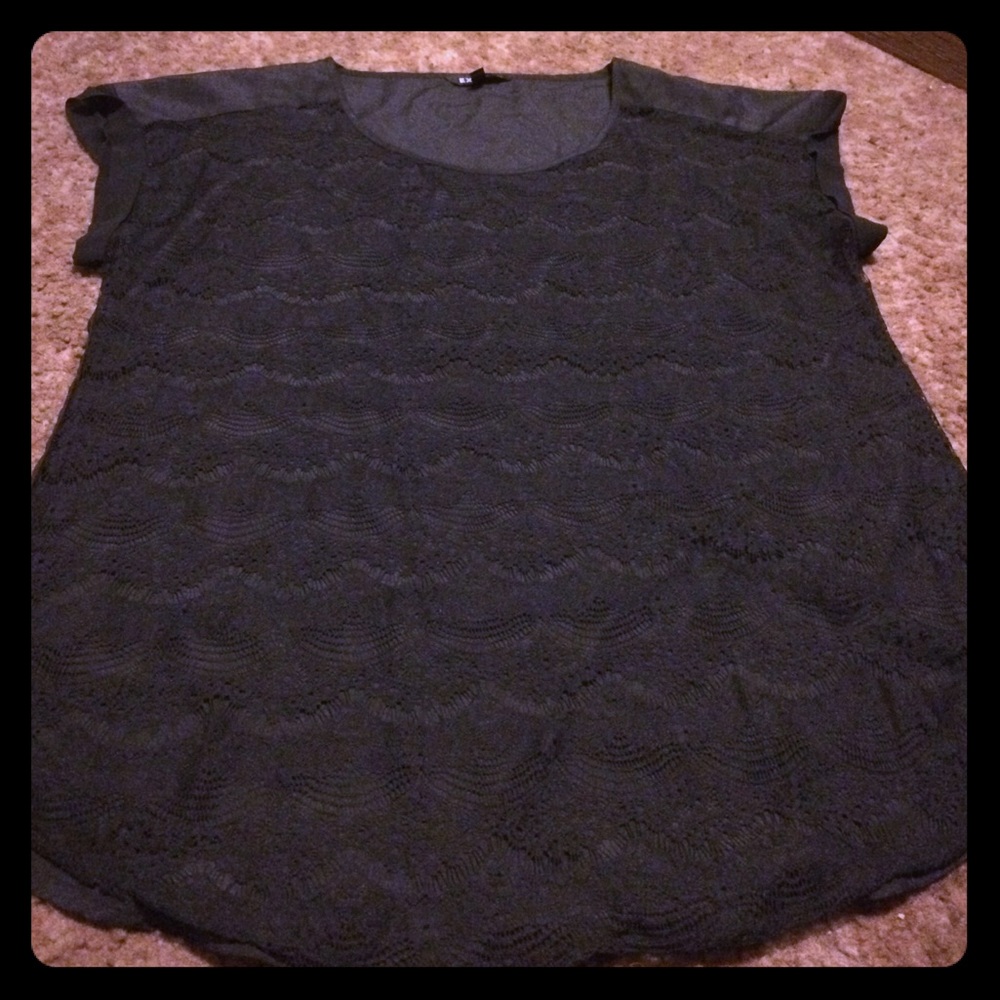 Cute see through front loose fit express blouse