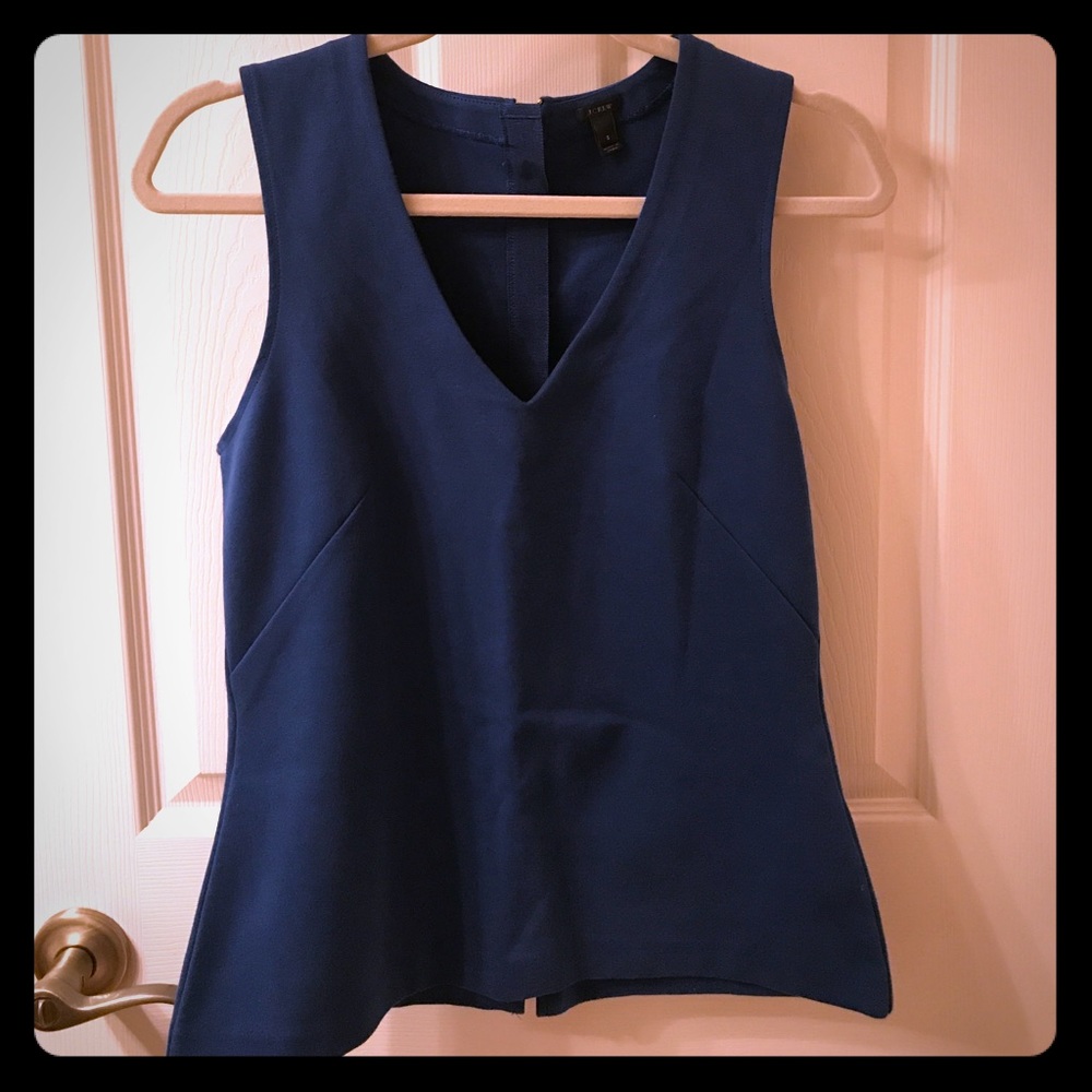 Blue sleeveless v-neck top