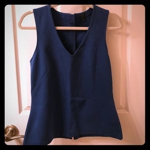 Blue sleeveless v-neck top