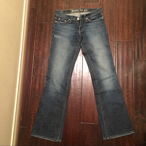 Embroidered plastic by gly jeans 👖 sz 3 - Picture 2 of 7