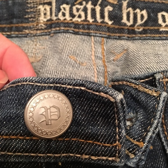 Embroidered plastic by gly jeans 👖 sz 3 - Picture 3 of 7