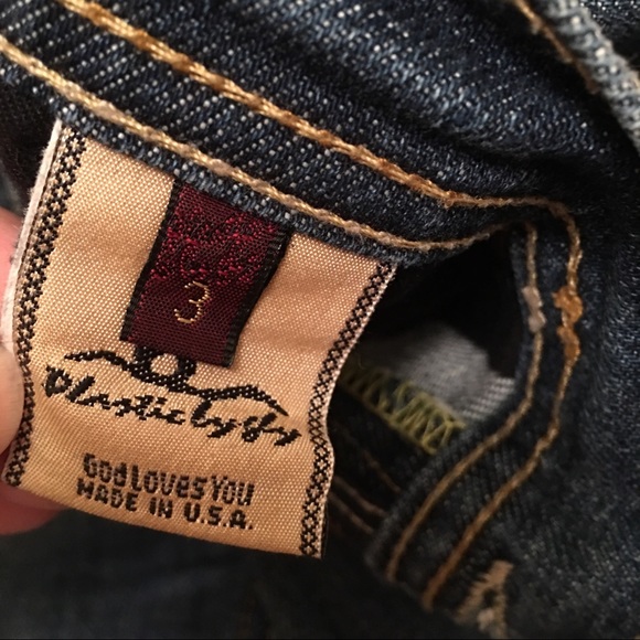 Embroidered plastic by gly jeans 👖 sz 3 - Picture 5 of 7
