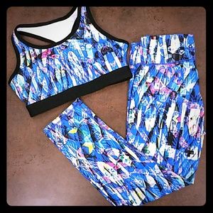 Top with high waisted crop, high impact