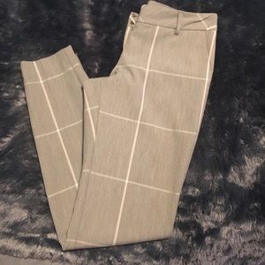Express Columnist Gray and White Check Trousers