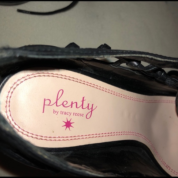 Plenty by Tracy Reese ‘Zebra’ Black Heeled Sandals - Picture 7 of 8