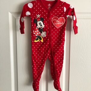 Disney Store Authentic Minnie Mouse Footed Sleeper