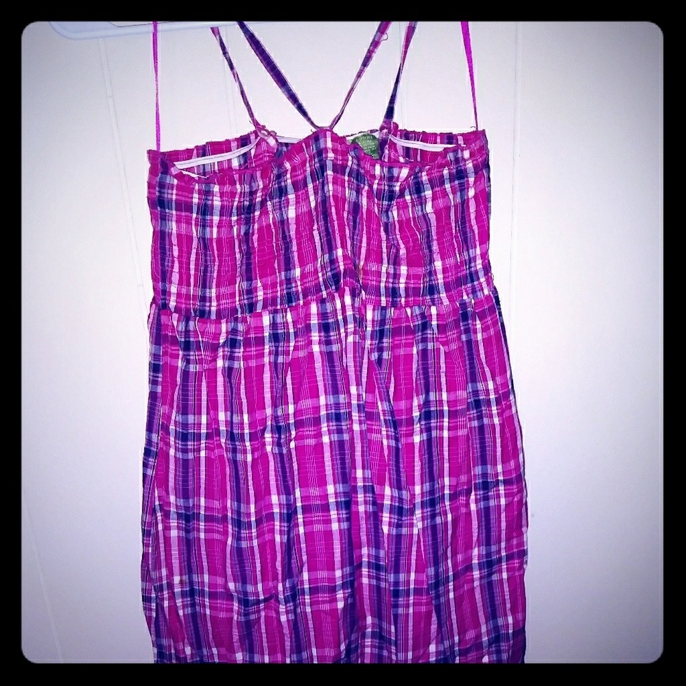 Pink/Navy Plaid Dress