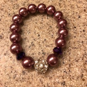 Mauve/purple jeweled bracelet