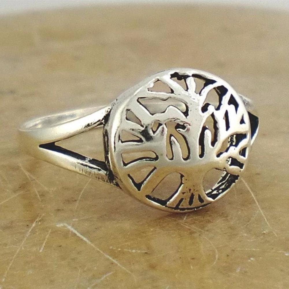 STERLING SILVER TREE OF LIFE RING SIZE 6