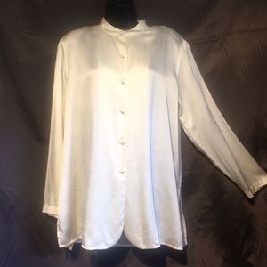 Real Clothes Saks Fifth Ave Silk Blouse Ivory