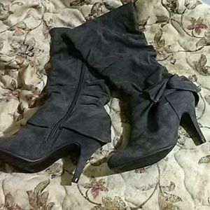 Call It Spring grey suede heeled boots