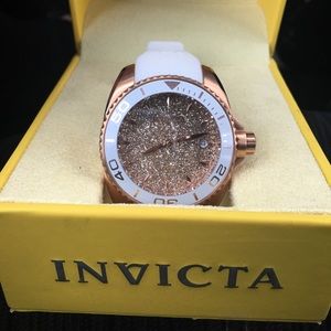 Invicta gold glitter watch