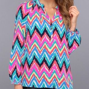 Lilly Pulitzer Elsa Top Hearts A Flutter Size M