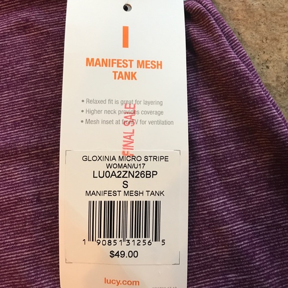 LUCY Tank Top - Size Small - NEW with tags - Picture 3 of 5