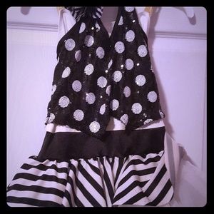 Weissnan dance white polka dot leotard with tutu