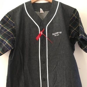 Supreme Baseball Jersey Denim Flanel 2014
