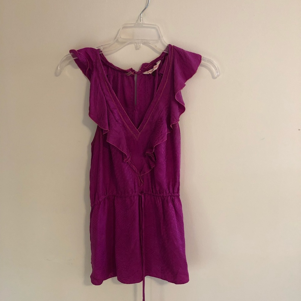 Rebecca Taylor Magenta Ruffle Blouse