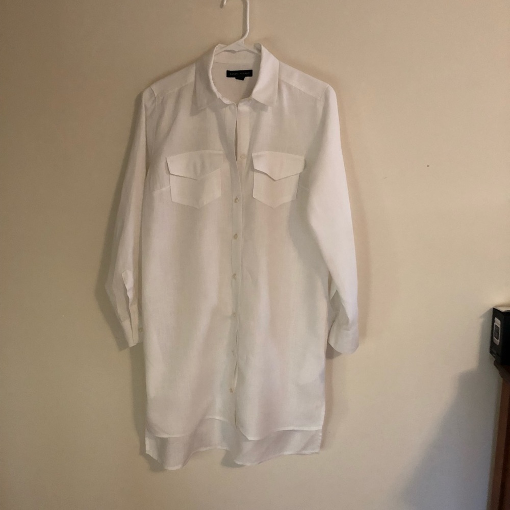 Banana Republic White Button Down Shirt-Dress