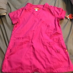 Orange standard scrub top size small