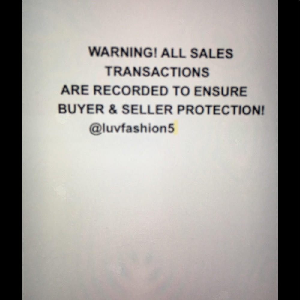 WARNING! ALL SALES TRANSACTIONS ARE RECORDED!