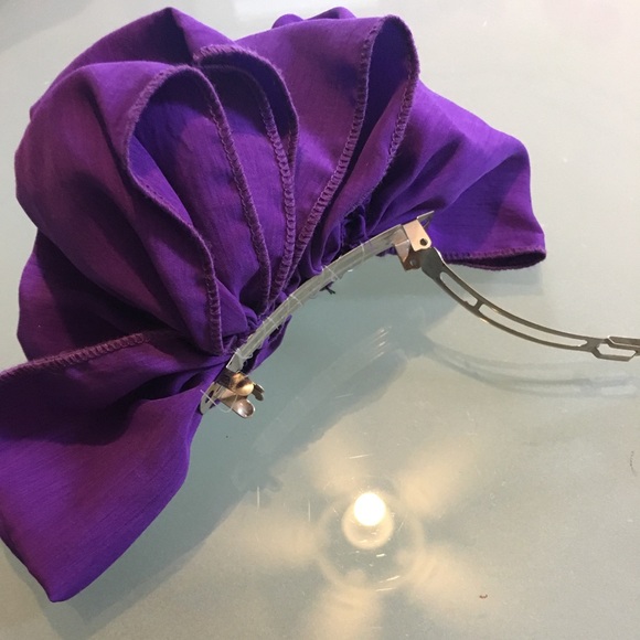 Vintage Purple Hair Bow Clip - Picture 3 of 4