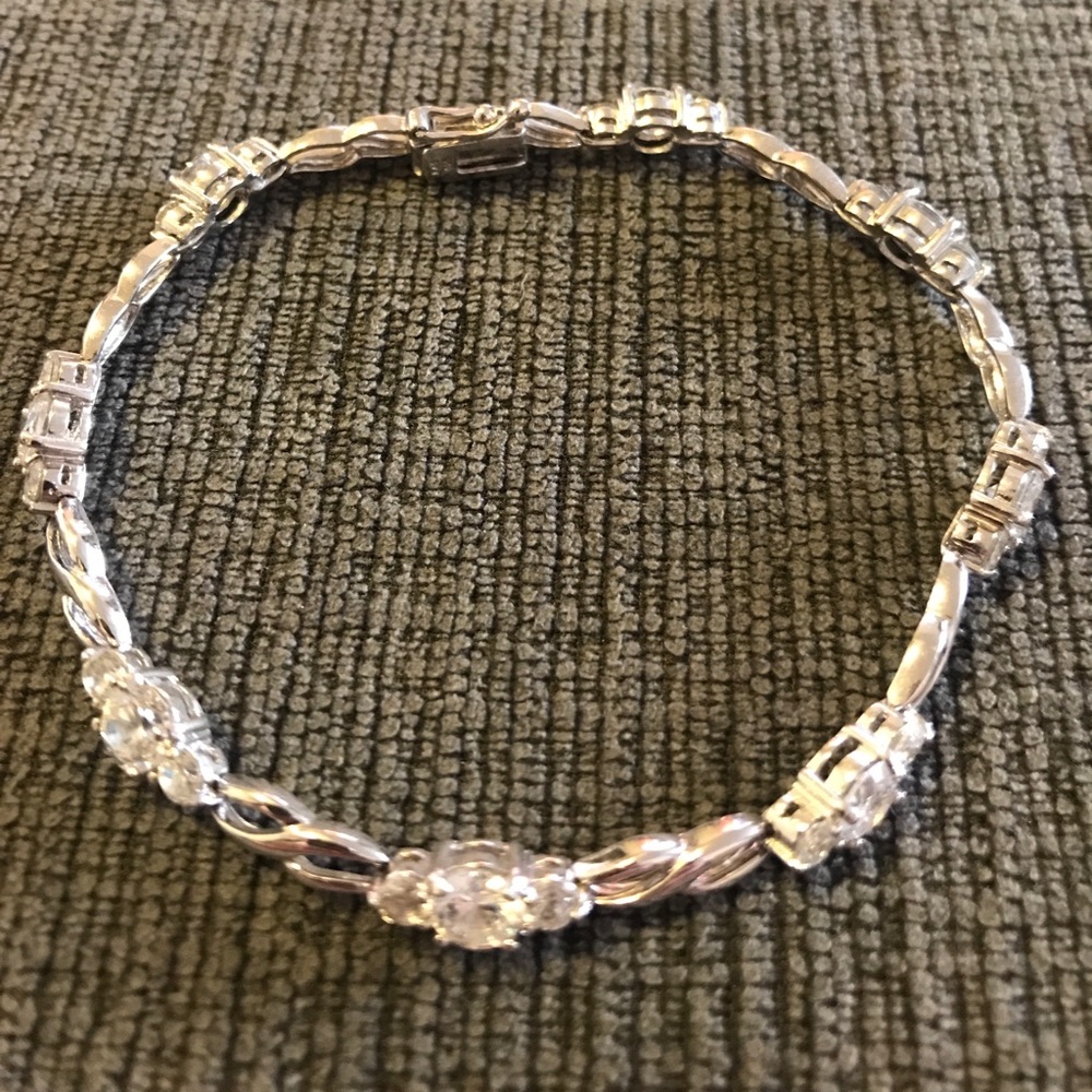 Cubic zirconia silver bracelet