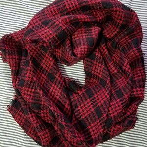 Black and Red plaid blanket scarf
