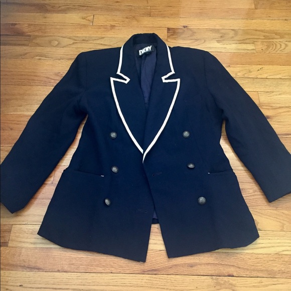 Dkny Jackets & Blazers - MUST GO! DKNY Navy Blazer with White Trim