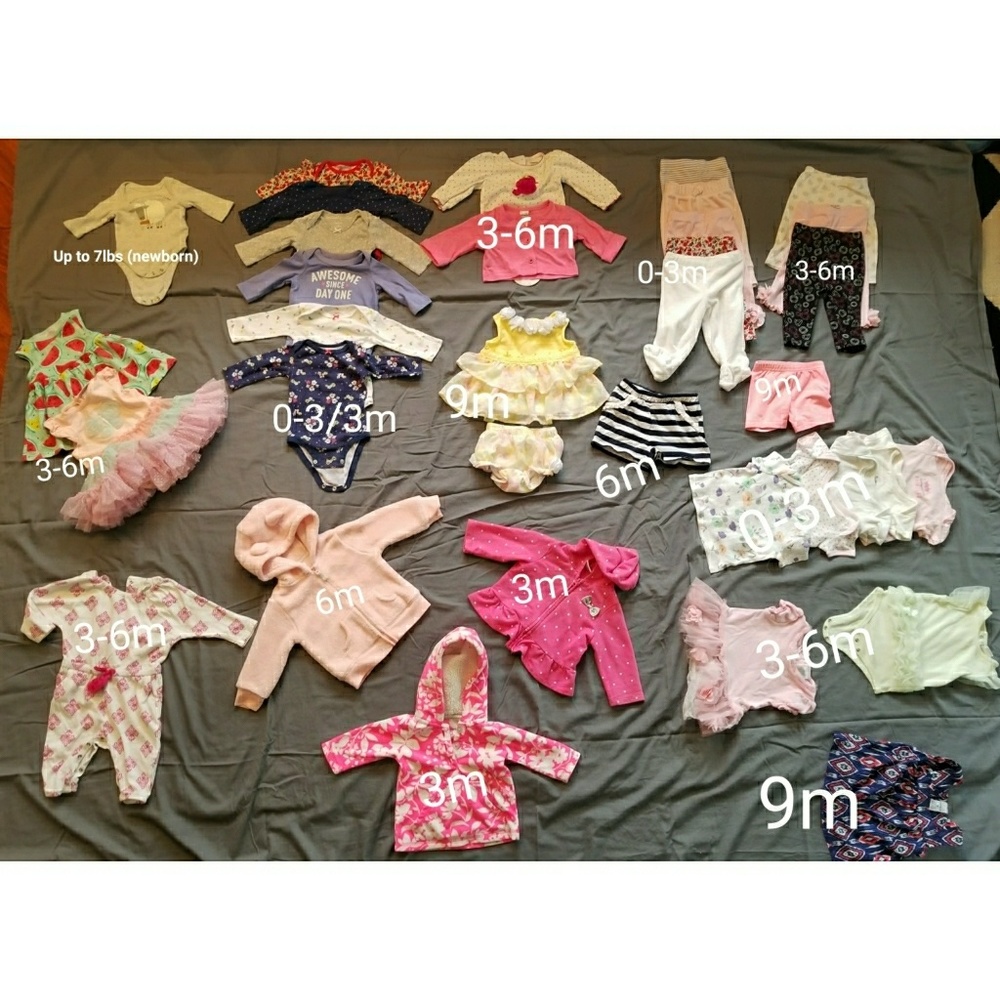 Bin full of baby Girls clothes: 0-9m