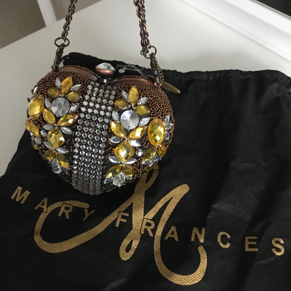 Mary Frances bronzed heart bag