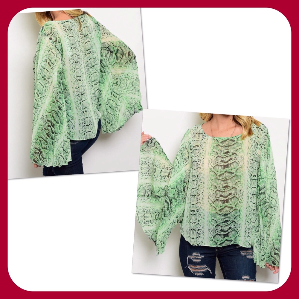 Green Reptile Bell Top