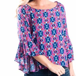 Flared Sleeve Top - Fireside Spark ❤️