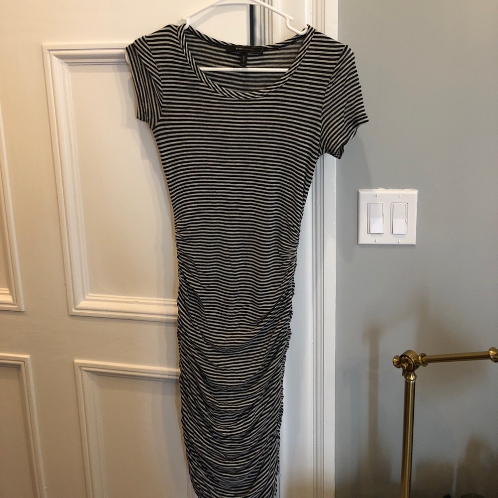 BCBG- striped rouched dress!