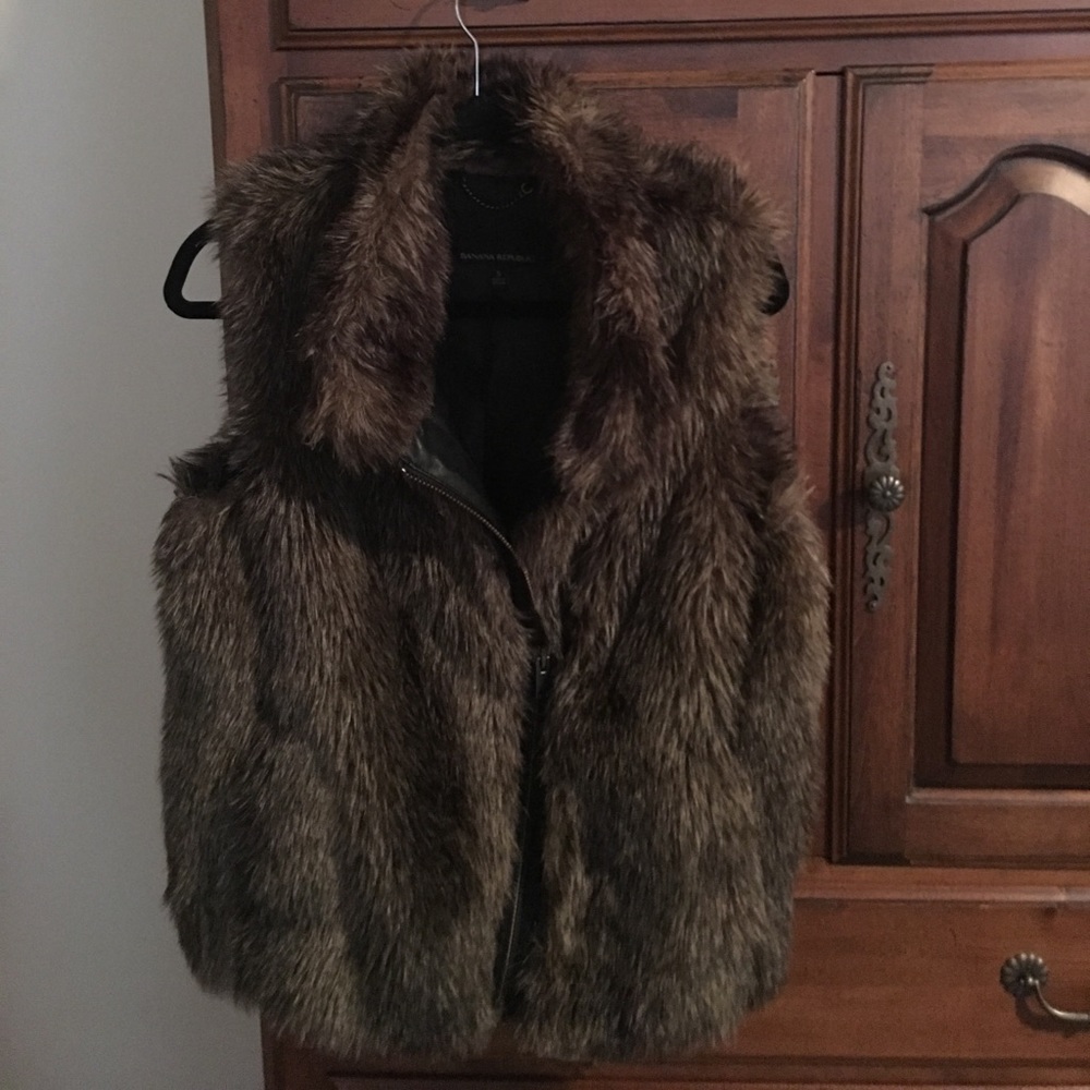 Banana Republic Faux Fur Vest