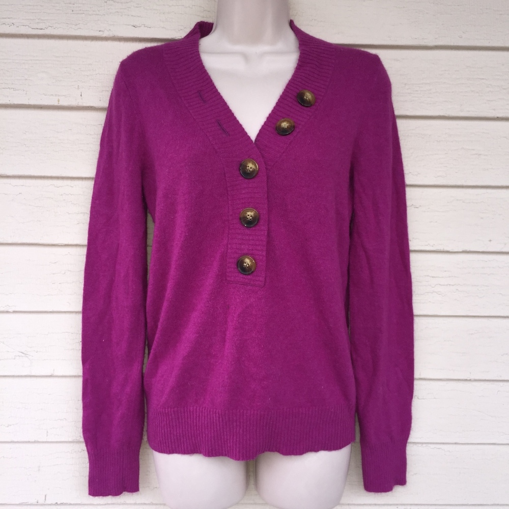 J Crew Half Button Violet Soft Lightweight Sweater - image 4