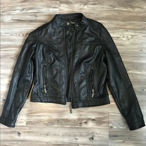 J-2 Faux Leather Jacket / size M / slightly worn