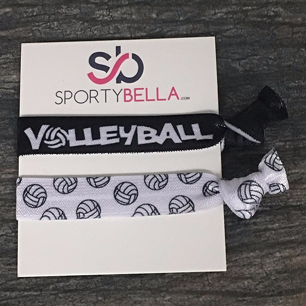 Volleyball Hair Ties - 5 pack - Black White
