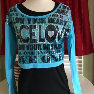 Long sleeve Sequence girls shirt