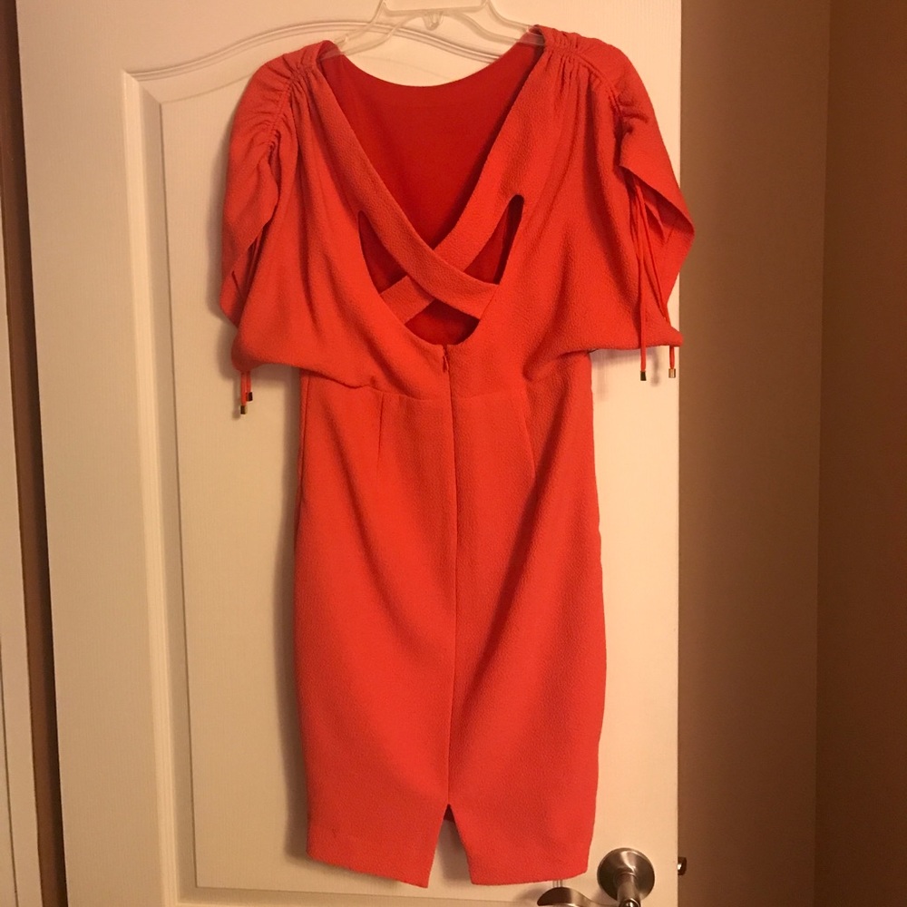 Kay Unger orange dress