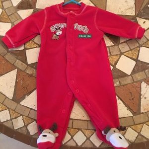 Newborn Christmas Santa’s fleece onesie