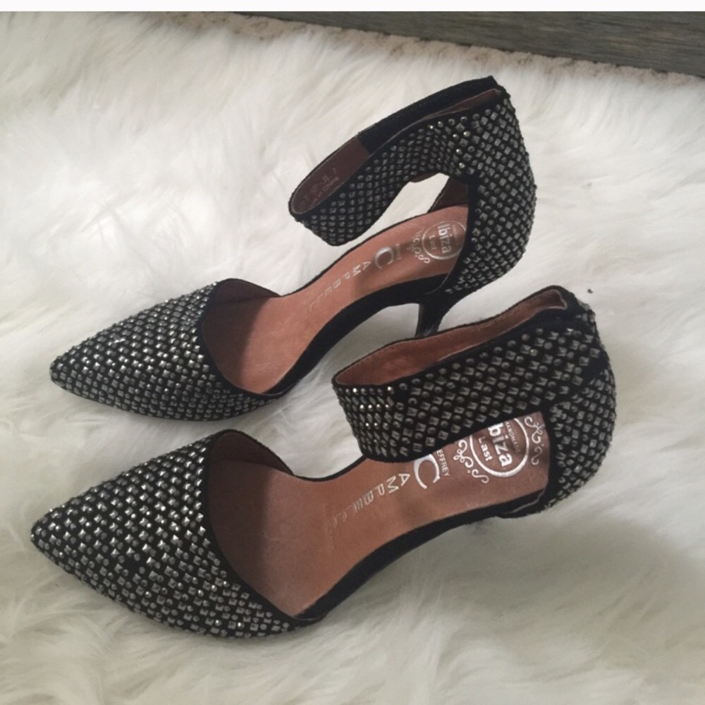 Jeffry Campbell. Silver stud heels.