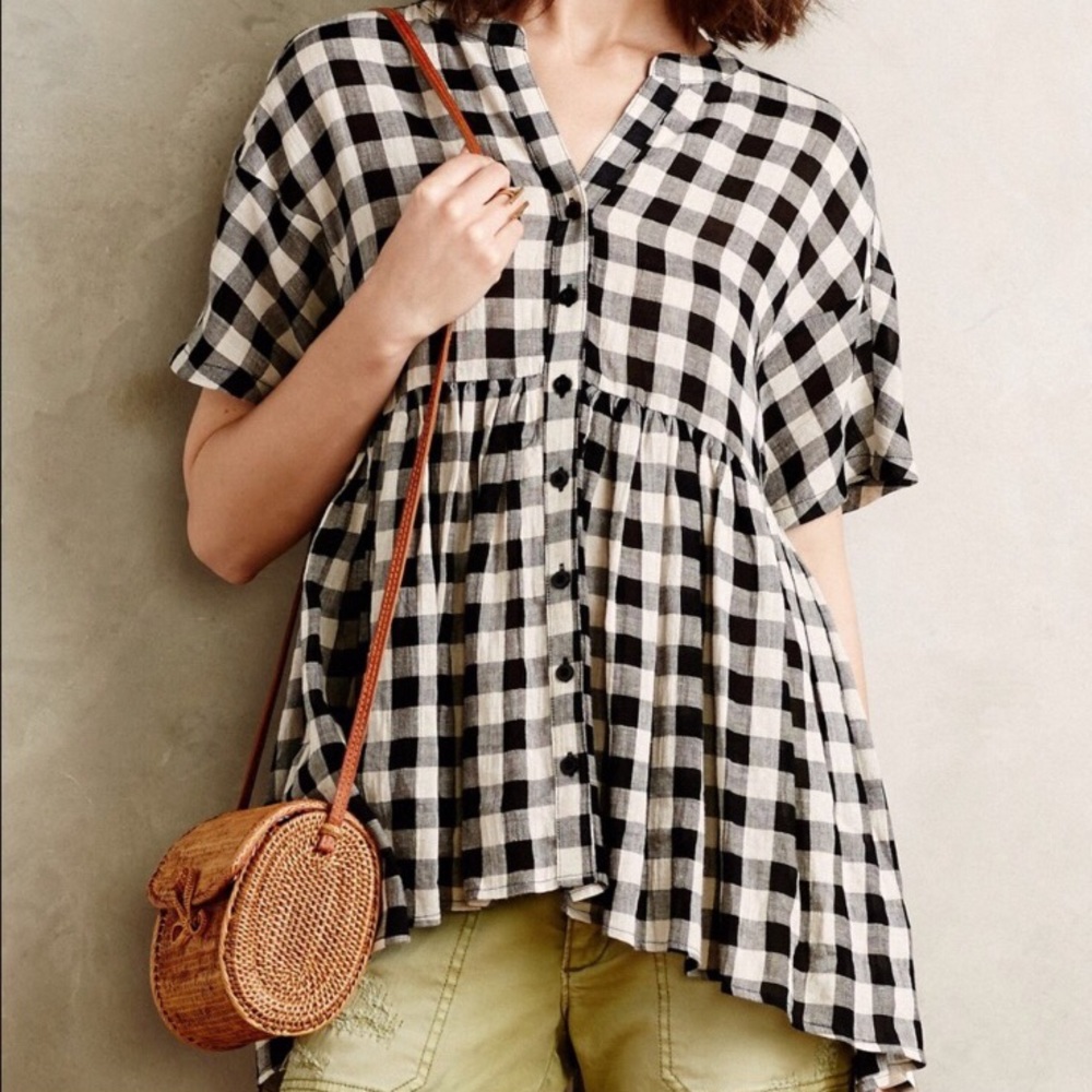 Anthropologie gingham top